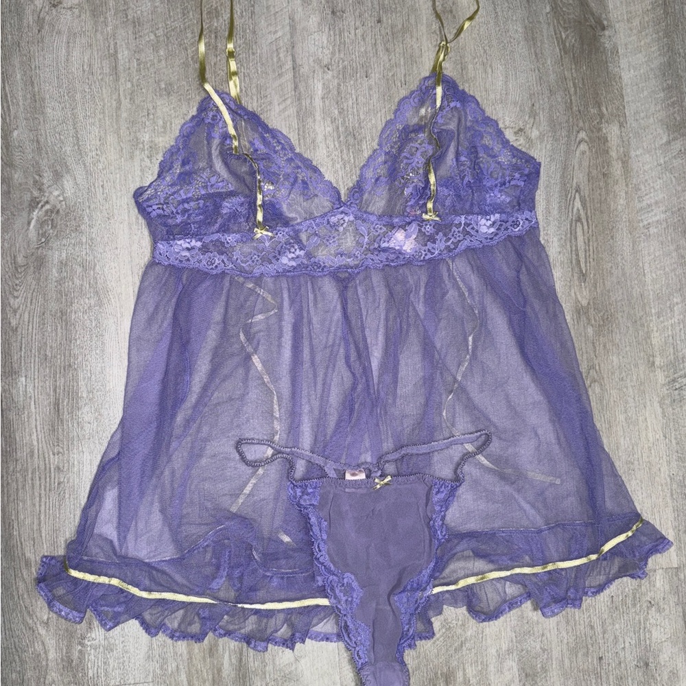 Victoria’s Secret Vintage Purple Lace Lingerie Set size Medium